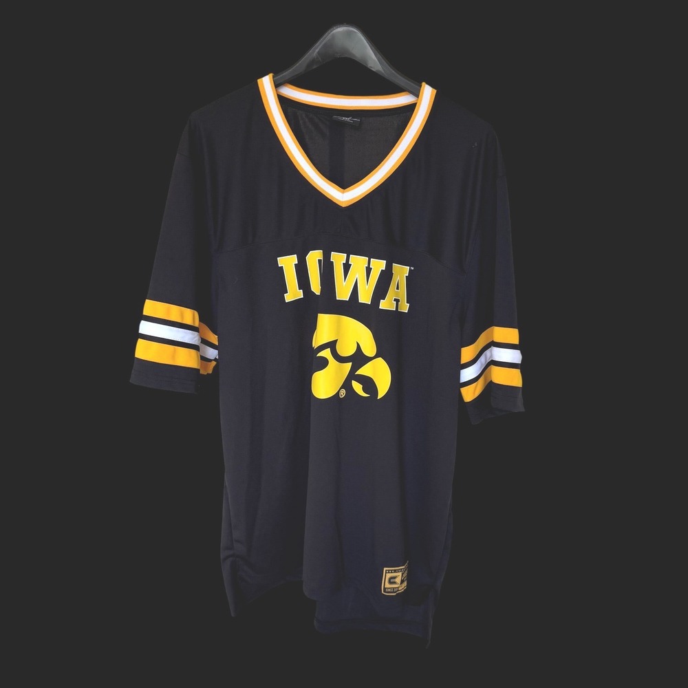 Colosseum Iowa Hawkeyes Jersey XXL Black V-Neck NCAA Football Fan Gear